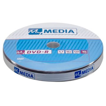 MyMedia DVD-R 4,7GB 16x ātrumu matēts sudrabs iepakojumā 10 gab.