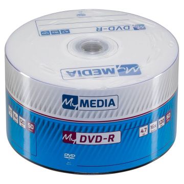 MyMedia DVD-R 4,7GB 16x ātrumu matēts sudrabs iepakojumā 50 gab.