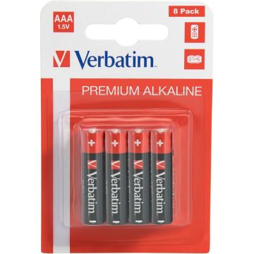 Verbatim Alkaline AAA LR03 baterijas 8 gab.