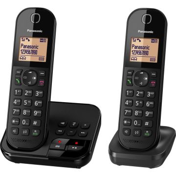 Panasonic KX-TGC422GB DECT Bezvadu Tālrunis ar 2 Klausulēm, Melns