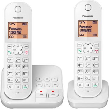 Panasonic KX-TGC422GW DECT Bezvadu Tālrunis ar 2 Klausulēm, Balts