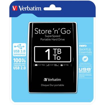 Verbatim Store n Go Portable 1000GB USB 3.0 melns (53023)