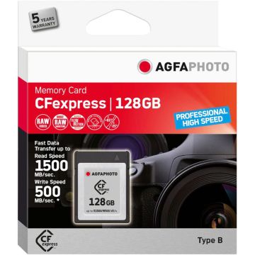 AgfaPhoto CFexpress 128GB R1500 W500 Profesionāla Ātrdarbīga Atmiņas Karte