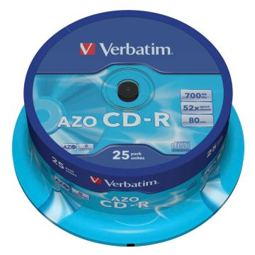 Verbatim Data Life Plus CD-R 80, 52x ātrumu, spole 25 gab.