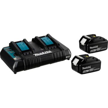 Makita Enerģijas komplekts, 2x 18V 6.0Ah akumulatori ar ātro lādētāju