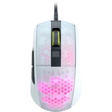 Roccat Burst Pro white RGB Gaming pele, 16000 DPI, Optiskā pele, ar vadu, Gaming, RGB