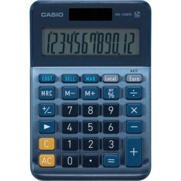 Casio MS-120EM Kalkulatori ar Nodokļu Aprēķinu un Lielo Displeju