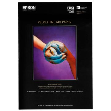 Epson S041637 Velvet Fine Art inkjet papīrs 260g/m2 A3+/20 loksnes