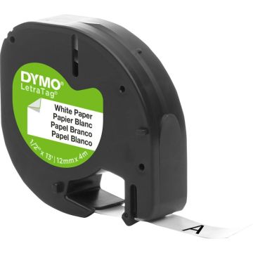 Dymo Letratag lente papīra balta 12mm x 4m