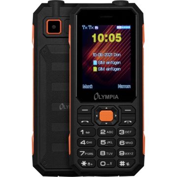 Olympia Active podziņu telefons, 1.77" ekrāns 128x160px, 800mAh akumulators, melns