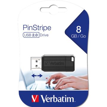 Verbatim Store n Go Pinstripe USB 2.0 / melns 8GB