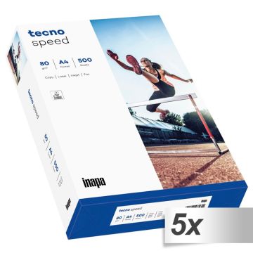 5x 500 Sheets tecno speed A4 80 g Universal Paper white