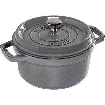 Staub La Cocotte, 20cm, apaļa, čuguns, grafīta pelēks