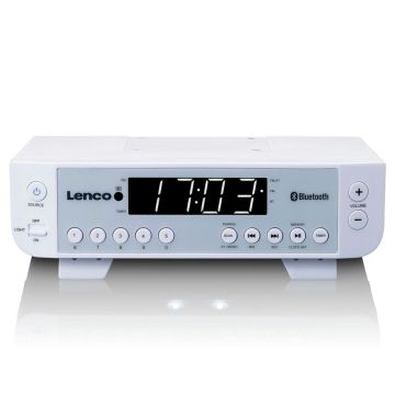 Lenco KCR-100 Radio, FM, baterijas/AC, balts