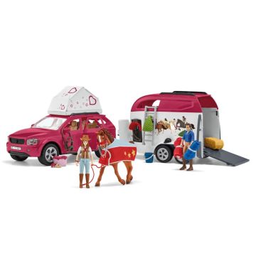 Schleich Zirgu klubs 42535 Zirgu piedzīvojums w. Automašīna un piekabe