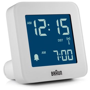 Braun BC 09 W-DCF balts modinātājpulkstenis ar radio