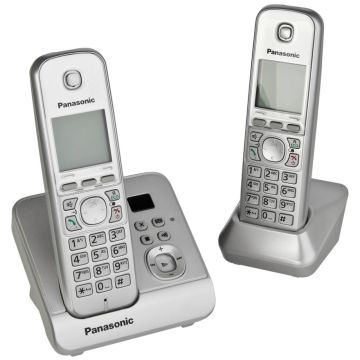 Panasonic KX-TG 6722 GS DECT Bezvadu Tālrunis ar 2 Klausulēm, Melns