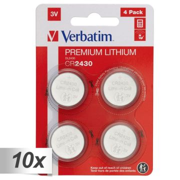 10x4 Verbatim CR 2430 Lithium battery 49534