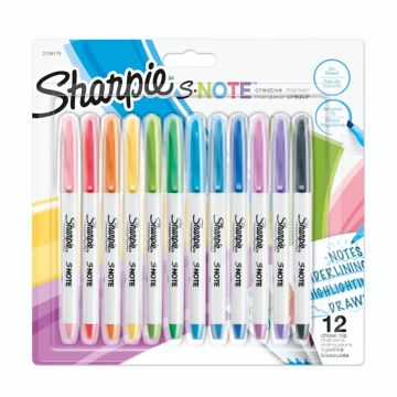 Sharpie Creatie marķieris S-Note 12 krāsas 12 gab.