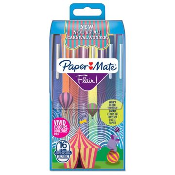 Paper Mate Flair filca pildspalva M 1,0mm 16 gab.