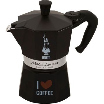 Bialetti Moka Express 3TZ melna I love coffee kafijas krūze