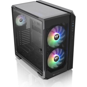 Thermaltake View 51 TG ARGB, E-ATX, porti: 2 x USB 3.0, 1 x USB 3.1 USB-C, Audio I/O, Melns