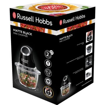 Russell Hobbs 24662-56 Mini Chopper gaļas un dārzeņu smalcinātājs, 500W, matēti melns