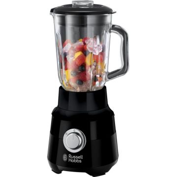 Russell Hobbs 24722-56 matēts melns galda blenderis, 1,5 L tilpums, 650W, nerūsējošā tērauda asmeņi