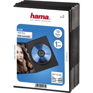 Hama plānās DVD kastītes 10 gab., melns 51181