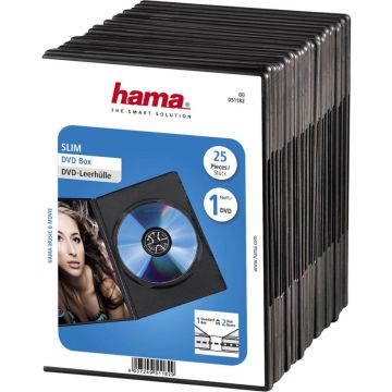 Hama plānās DVD kastītes 25 gab., melns 51182