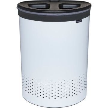Brabantia 55L veļas konteineris, tumši pelēks/balts