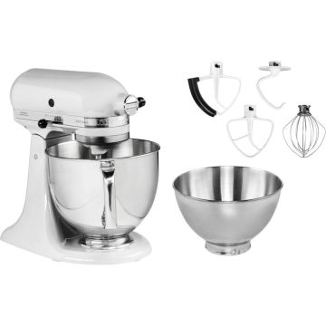 KitchenAid Artisan 5KSM175PSEWH virtuves kombains, 300W, 4,8 l bļoda, 10 uzgaļi, balta