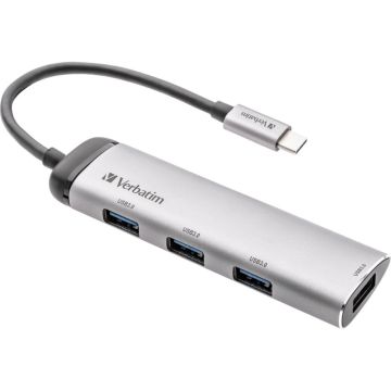 Verbatim USB-C Multiport Hub, 4 Porti, 4xUSB 3.2 Gen 1, Melns