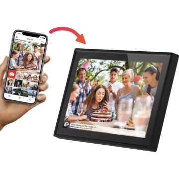 Denver Frameo PFF-1021 Digitālais foto rāmis, 10.1" (25.4 cm), 1280x800 izšķirtspēja, SD karte, Wi-Fi, 16GB iebūvētā atmiņa, melns