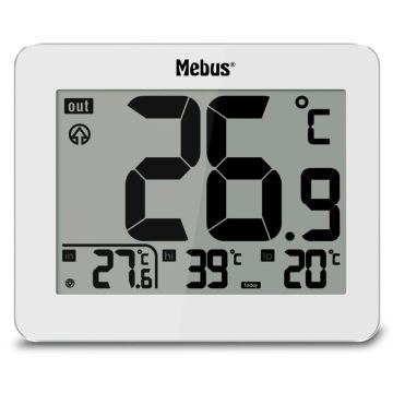 Mebus 01074 termometrs ar iekšējās temperatūras sensoru, sudraba