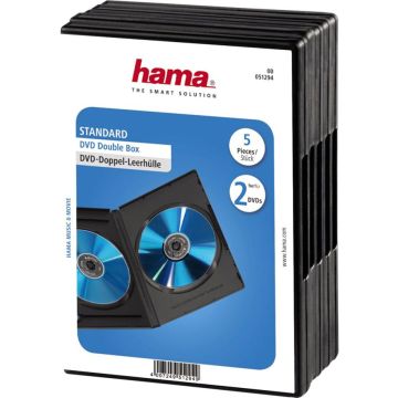 Hama DVD dubultie plastikāta vāciņi melni 5 gab.