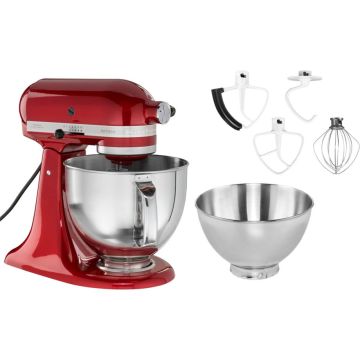 KitchenAid Artisan 5KSM175PSECA virtuves kombains, 300W, 4,8 l bļoda, 10 uzgaļi, Candy Apple sarkana