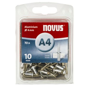 NOVUS kniedes A4 X 10 ST ALU 70 gab.