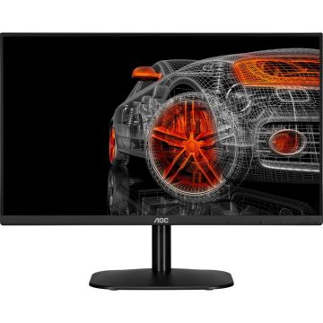 AOC 24B2XHM2 Ofisa monitors, 23.8 collas, Full HD 1920x1080 izšķirtspēja, 75Hz, VA panelis, iebūvēti skaļruņi, melns