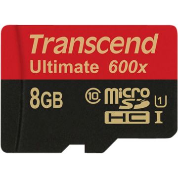 Transcend MicroSDHC karte 8GB + Adap / 600x Class 10 UHS-I ML