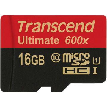 Transcend MicroSDHC karte 16GB + Adap / 600x Class 10 UHS-I ML