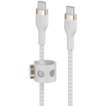 Belkin Flex USB-C/USB-C kabelis, 60W, 1m, balts