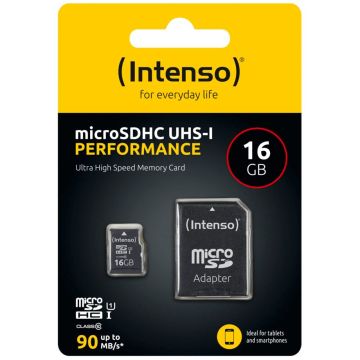 Intenso microSDHC 16GB 10. klases UHS-I U1 veiktspēja