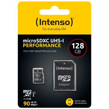 Intenso microSDXC 128GB 10. klases UHS-I U1 veiktspējas atmiņas karte