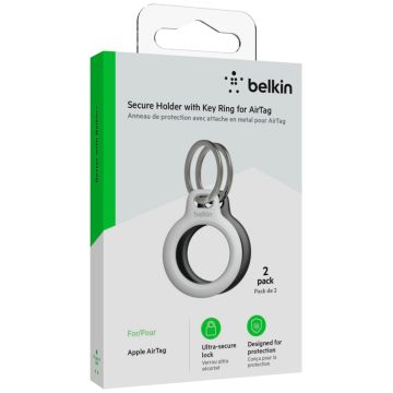 Belkin atslēgu piekariņš Apple AirTag, melns/balts 2 gab.