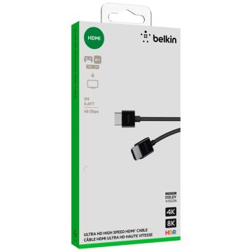 Belkin Ultra augstas izšķirtspējas HDMI kabelis 4K HDR, 2m, melns