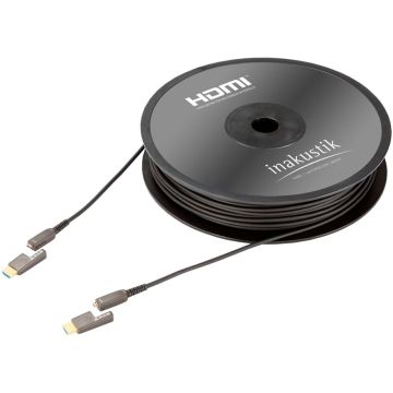 in-akustik Professional HDMI-Micro 2.0b optiskais kabelis, Tips D&gt;A, 24 Gbps, 15m, Profesionālai Lietošanai