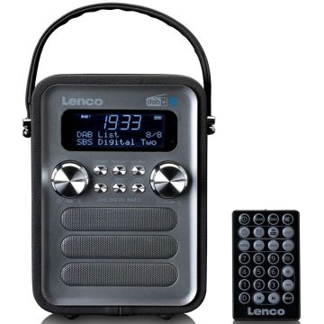 Lenco PDR-051 Radio, DAB+/FM, baterijas/AC, melns