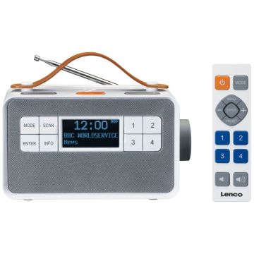 Lenco PDR-065 Radio, DAB+/FM, baterijas/AC, balts