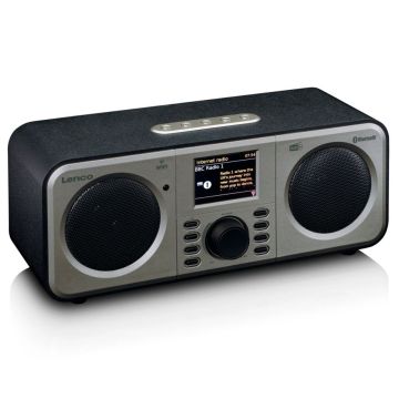 Lenco DIR-141 Radio, DAB+/FM/Interneta radio, AC, melns